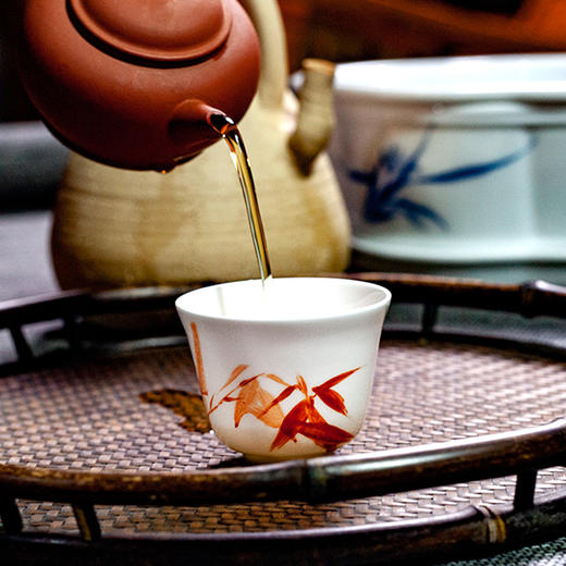 凡卉斋丨手绘竹影杯 骨瓷 茶杯 品茗杯 手绘 55ml 单杯 商品图6