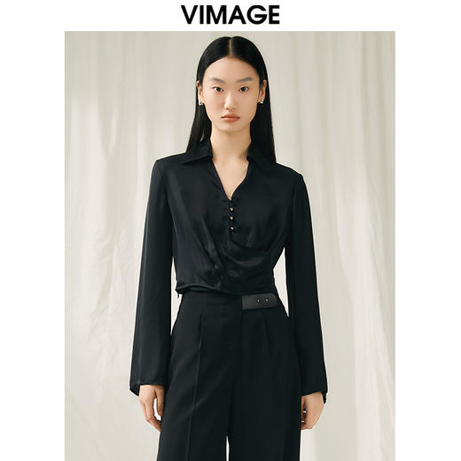 VIMAGE纬漫纪春季新款修身气质短款小上衣女V1913529 商品图0