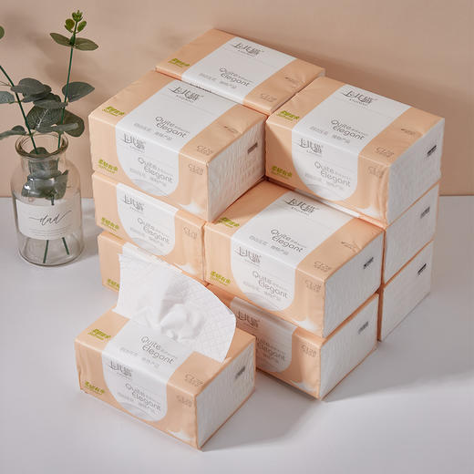 卡其猫抽纸纸巾8包装原木浆家用加厚实惠装可湿水面巾纸纸抽C128 商品图1