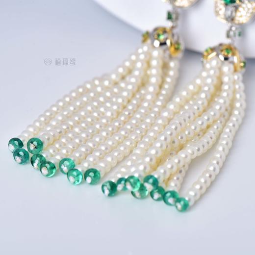 【风华绝代】祖母绿珍珠流苏耳坠    CB12212151 商品图3