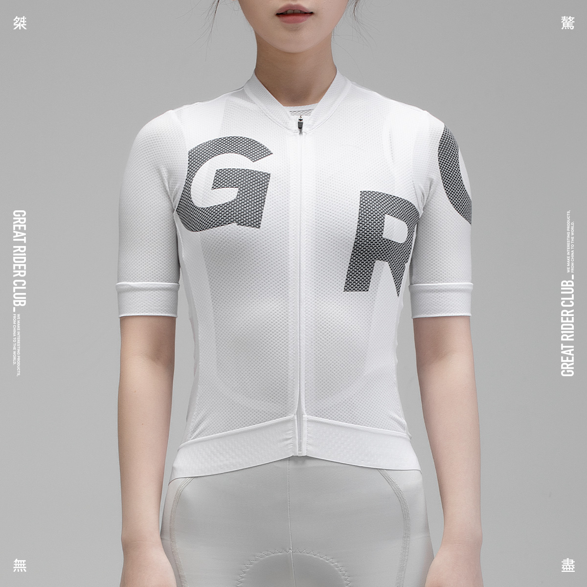 GRC桀骜无尽新款夏季短袖DELTA天丝LOGO印花速干公路自行车骑行服