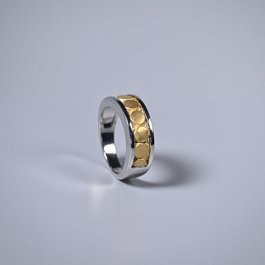 汉代盔甲金饰片白金指环 商品图5