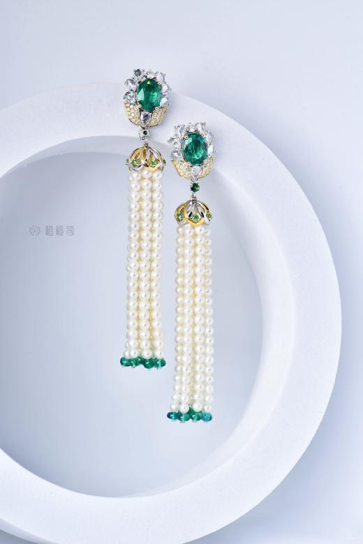 【风华绝代】祖母绿珍珠流苏耳坠    CB12212151 商品图1
