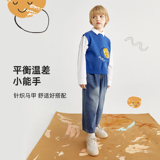 【舒适御寒小单品】手绘小图案提花毛衣马甲PCMJ2301 商品图1