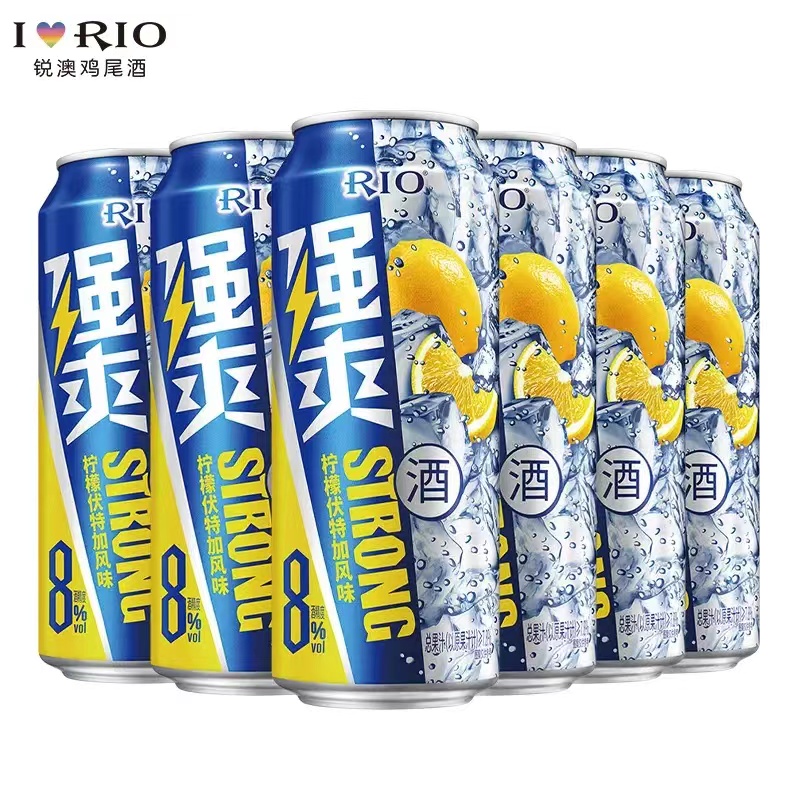 RIO锐澳  强爽8度  【柠檬  风味】 500ml*12罐