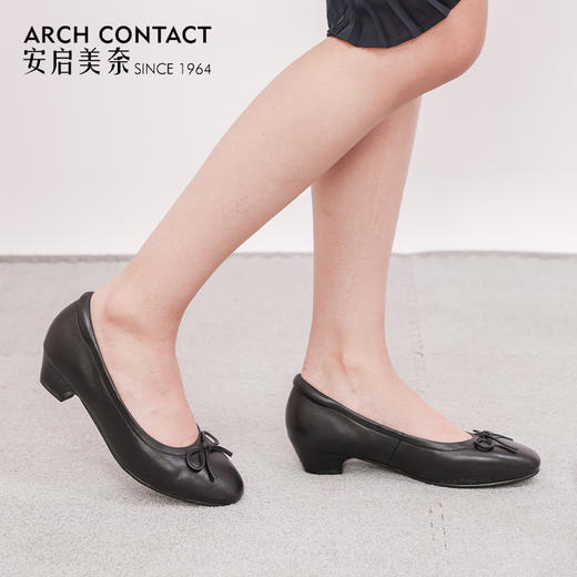 ARCHCONTACT安启美奈圆头舒适小蝴蝶结单鞋52711 商品图1