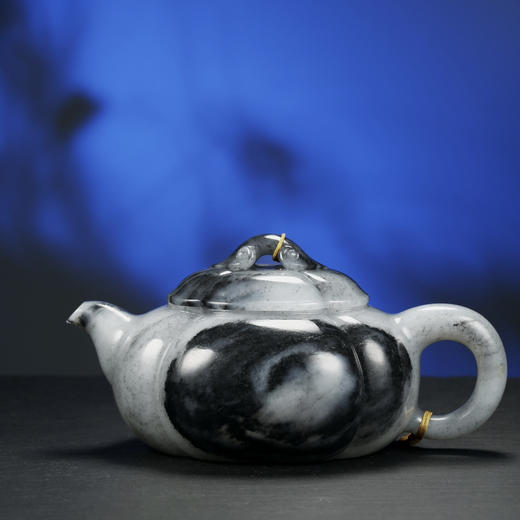 和田玉（青花）玉壶--海棠壶（宋鸣放6610）300.547G 商品图0