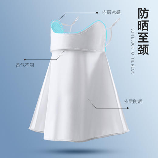 【烈夏防晒器！冰肌冷感防晒面罩】出游怕日照？夏季防晒面罩薄款透气，助你清爽一夏！骑行开车口罩女士全脸遮阳护颈口罩防晒帽夏日 商品图3