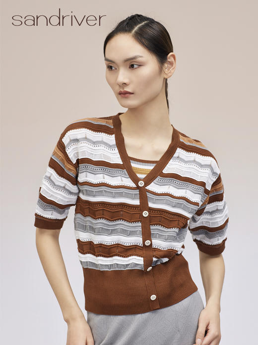 v领短袖套衫  SJS95W058K 商品图3