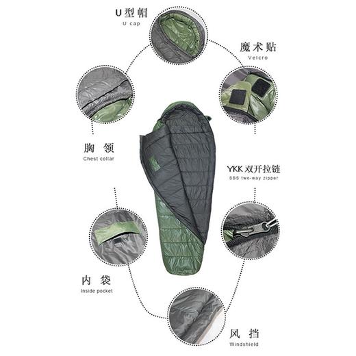 AndesMountain安地斯胡杨系列木乃伊棉睡袋旅行露营保暖轻量便携单人 商品图2