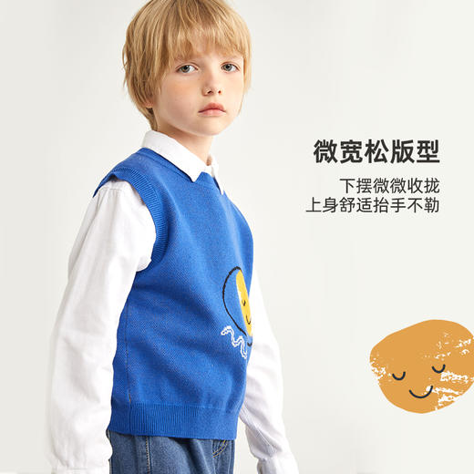 【舒适御寒小单品】手绘小图案提花毛衣马甲PCMJ2301 商品图3