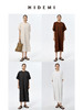 HIDEMI 自然棉系列廓形宽松短袖T恤长款连身裙 白色/深灰/豆乳色/巧克力色 商品缩略图0