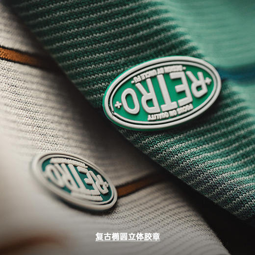 工装优选 日系复古细条纹撞色短袖T恤cityboy圆领宽松半袖tee男夏 商品图3