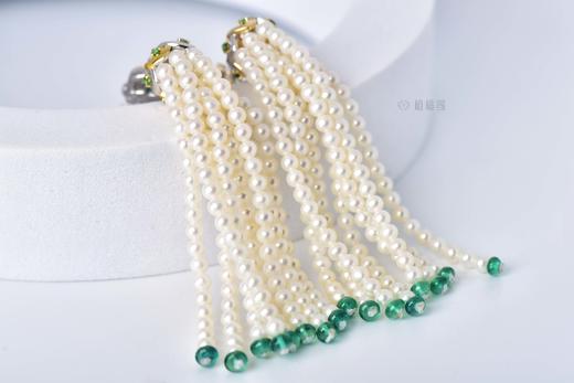 【风华绝代】祖母绿珍珠流苏耳坠    CB12212151 商品图9