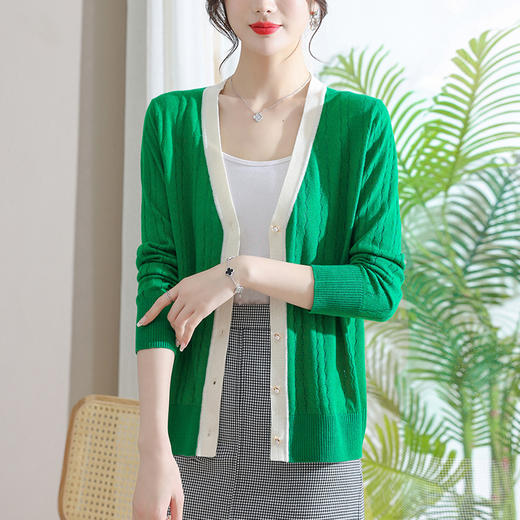 开衫针织外套，妈妈春秋装薄款外搭长袖二八月毛衣小个子披肩上衣CC-7017 商品图8