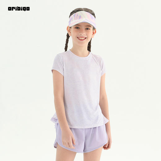 oribigo 儿童女款美人鱼尾短袖T恤 商品图4