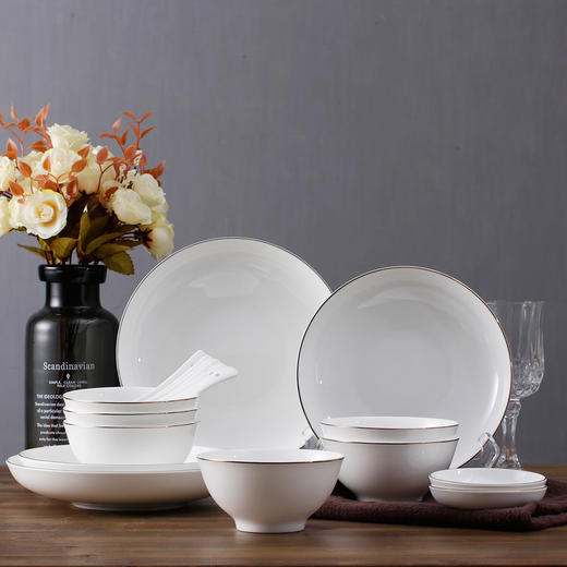 松发陶瓷易洁18头6人份/碗6+勺6+盘4+碟2 商品图0