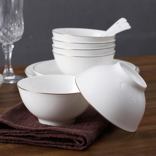 松发陶瓷易洁18头6人份/碗6+勺6+盘4+碟2 商品图2