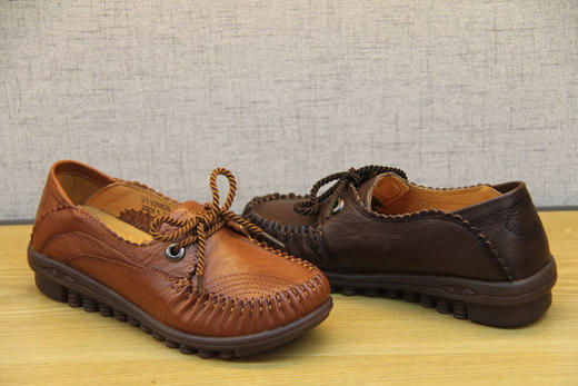 豪行春新款21108806单鞋真皮软底舒适牛筋底防滑平底中年老人皮鞋 尺码偏小 商品图3