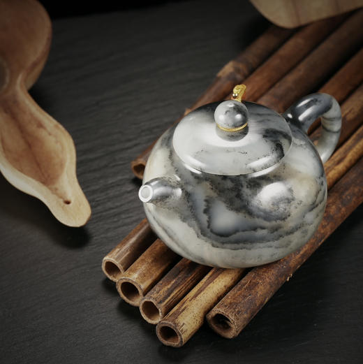 和田玉（青花）玉壶--圆壶（宋鸣放6604）147.09g 商品图0