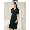 VIMAGE纬漫纪夏季新品V领高腰显瘦气质连衣裙V1907536 商品缩略图0