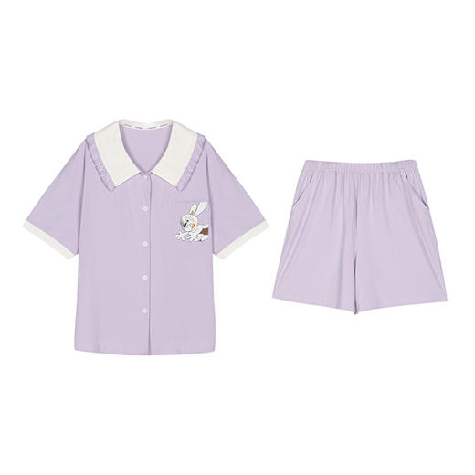 都市丽人32支棉质单面薄短袖家居服睡衣LH31C1 商品图5