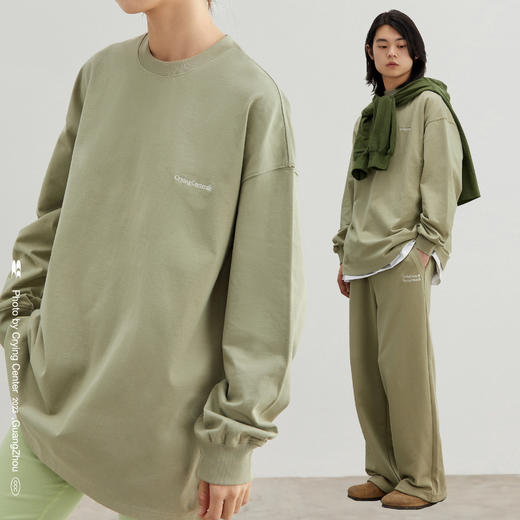 CryingCenter 鼠尾草三色基础款宽松长袖刺绣logoT恤 哭喊中心 商品图1