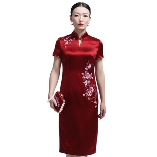 3楼 陶玉梅醋酸缎中长款妈妈装旗袍 商品图4