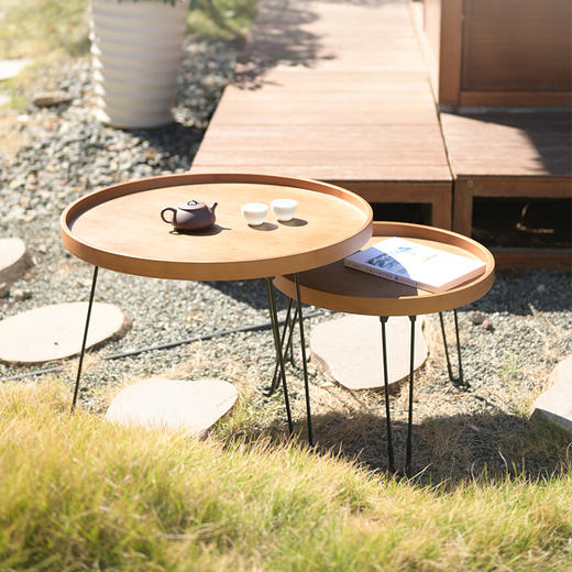 祥福 圆梦床头小桌子可折叠桌宿舍小圆桌茶几阳台零食桌子学生桌游戏桌户外便携式桌 商品图7