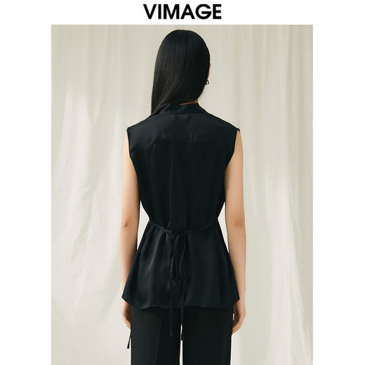 VIMAGE纬漫纪夏季新款通勤气质显瘦百搭无袖衬衣V1909518 商品图4