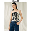 VIMAGE纬漫纪夏季新款印花时尚气质吊带小上衣V1913527 商品缩略图5