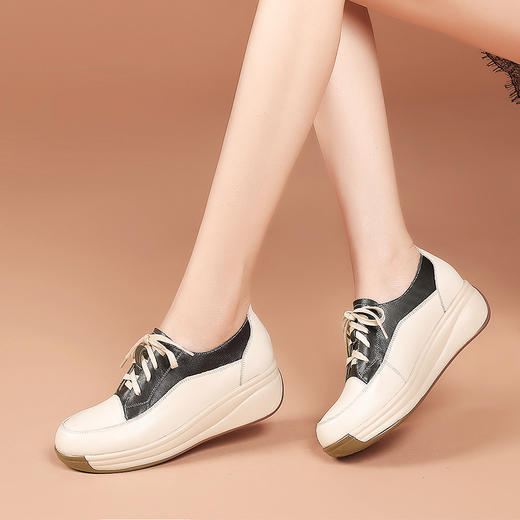 春季新款，时尚撞色真皮系带单鞋BZ-E65-12 商品图0