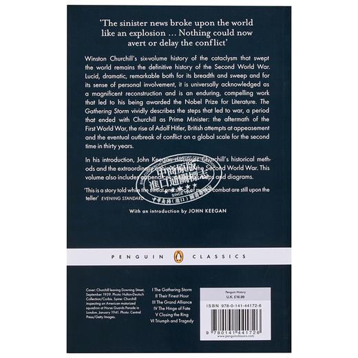 【中商原版】丘吉尔二战回忆录1 英文原版 The Second World War 1:The Gathering Storm 商品图1
