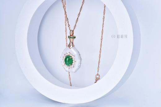 【莲开心喜】翡翠水晶挂坠   GZ12210072 商品图2