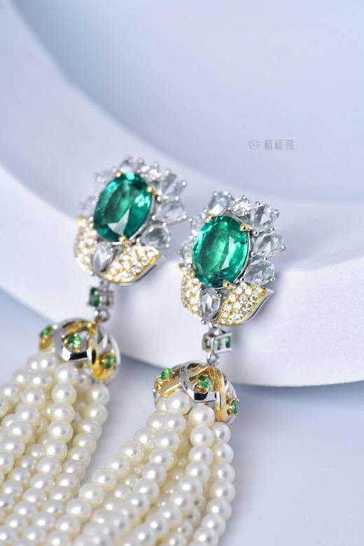 【风华绝代】祖母绿珍珠流苏耳坠    CB12212151 商品图5