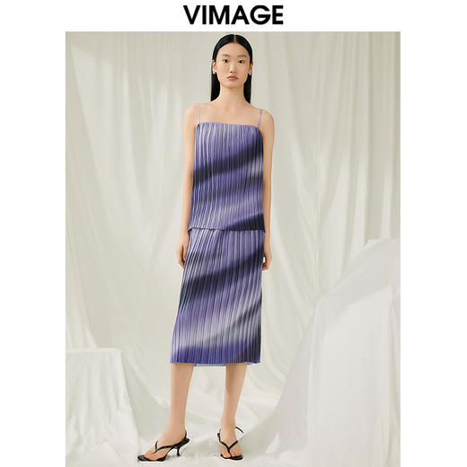 VIMAGE纬漫纪夏季新款气质渐变色小众设计吊带小上衣V1913531 商品图1