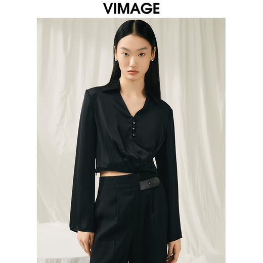 VIMAGE纬漫纪春季新款修身气质短款小上衣女V1913529 商品图5