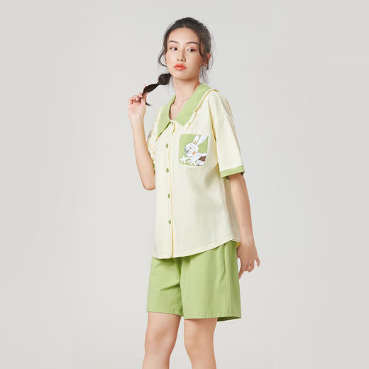 都市丽人32支棉质单面薄短袖家居服睡衣LH31C1 商品图1