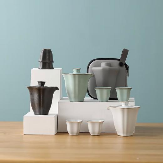 吉幸快客便携茶具玻璃功夫茶具陶瓷办公旅行茶具日式茶具套装快客杯 套装 商品图4