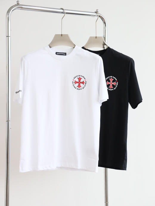 断码特清 梵文标立体印花  230g双纱情侣T恤 TX021 商品图0