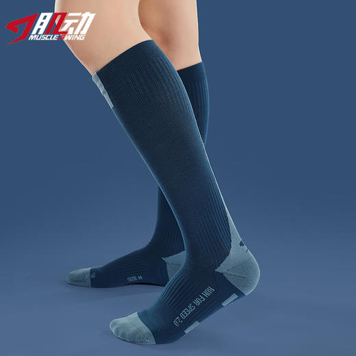 肌动720助能长筒压缩袜男专业马拉松跑步袜速干越野骑行毛巾底运动袜 商品图6