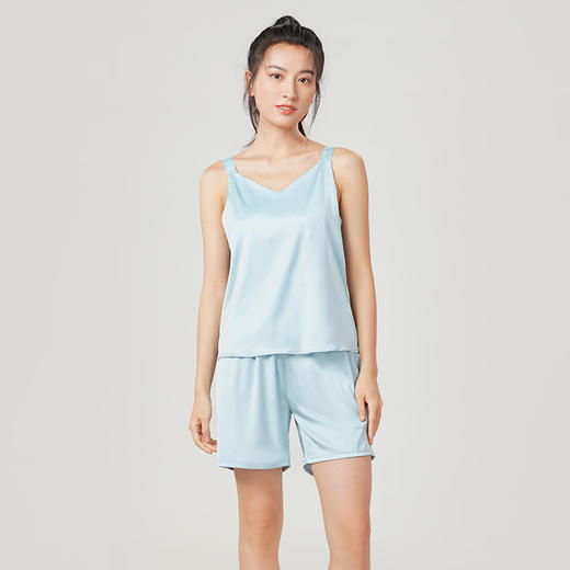 都市丽人哑光弹力色丁薄无袖家居服睡衣LH32E1 商品图0