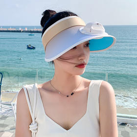 【氧气感风扇帽！行走的“空调”】黑科技防晒帽，出街百搭利器，遮阳帽女夏季彩色渐变户外空顶帽日系出游大檐帽可折叠调节帽夏日