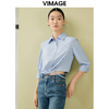 VIMAGE纬漫纪夏季新款百搭小众设计感短款衬衣衬衫V1909517 商品缩略图1
