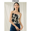 VIMAGE纬漫纪夏季新款印花时尚气质吊带小上衣V1913527 商品缩略图3