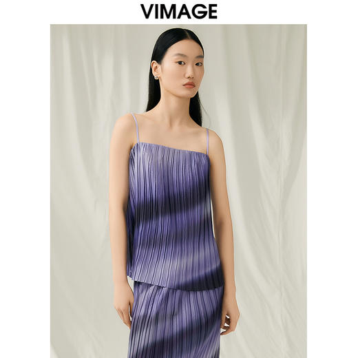 VIMAGE纬漫纪夏季新款气质渐变色小众设计吊带小上衣V1913531 商品图5