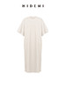 HIDEMI 自然棉系列廓形宽松短袖T恤长款连身裙 白色/深灰/豆乳色/巧克力色 商品缩略图14