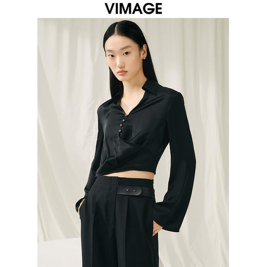 VIMAGE纬漫纪春季新款修身气质短款小上衣女V1913529 商品图2