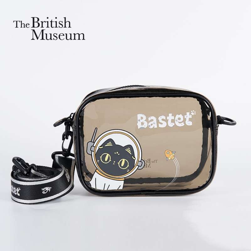 大英博物馆盖亚·安德森猫系列 太空萌猫TPU透明果冻单肩斜挎包