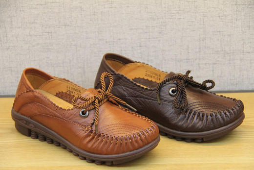 豪行春新款21108806单鞋真皮软底舒适牛筋底防滑平底中年老人皮鞋 尺码偏小 商品图1